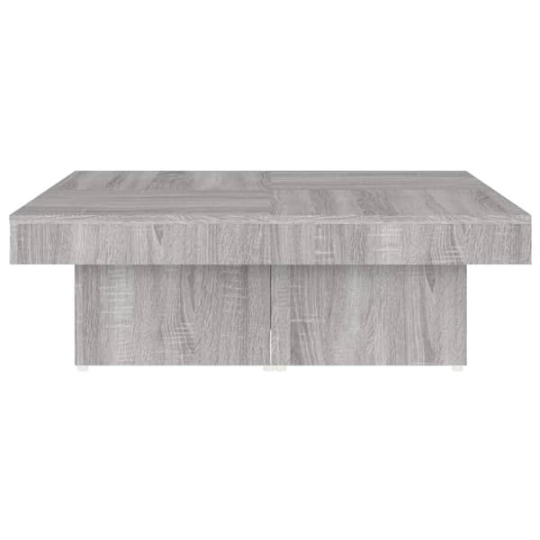 vidaXL Soffbord grå sonoma 90x90x28 cm konstruerat trä Grå