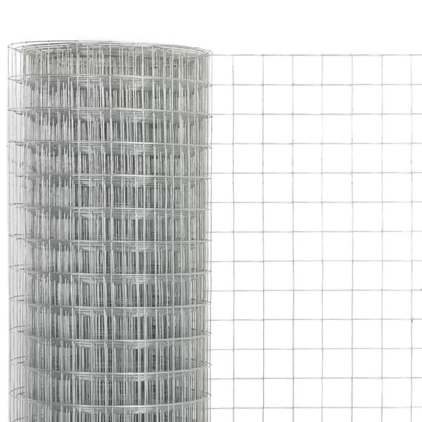 vidaXL Hönsnät galvaniserat stål 25x0,5 m silver Silver