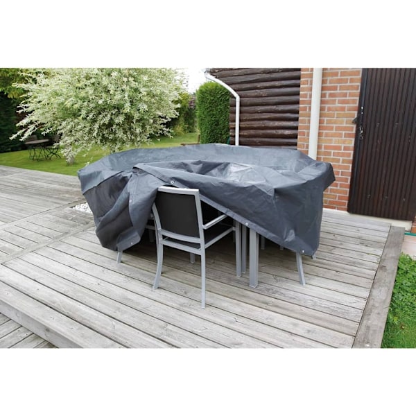 Nature Överdrag till trädgårdsmöbler 90 x 325 cm PE Mörkgrå 6030601 Svart