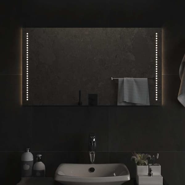 vidaXL Badrumsspegel LED 90x50 cm Transparent