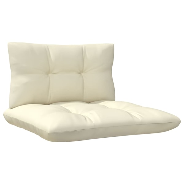 vidaXL Loungegrupp med gräddvita dynor 4 delar massiv furu Creme