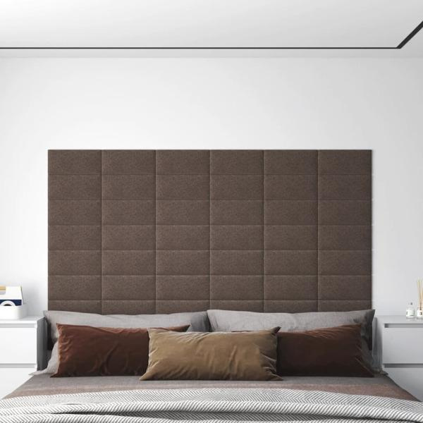 vidaXL Väggpaneler 12 st taupe 30x15 cm tyg 0,54 m² Taupe