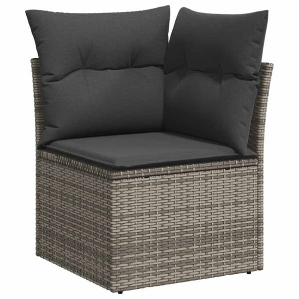 vidaXL Trädgårdsoffset 8 st 5-Antal sittplatser Grå konstrotting Grå
