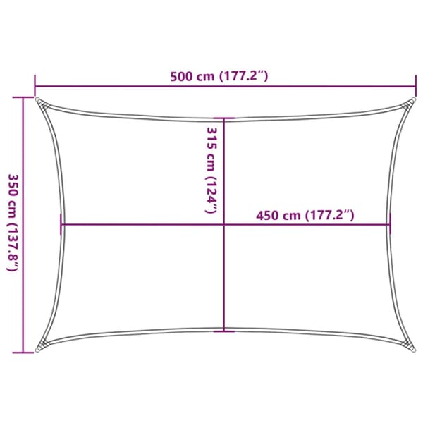 vidaXL Solsegel 160 g/m² rektangulär ljusgrå 3,5x5 m HDPE Grå