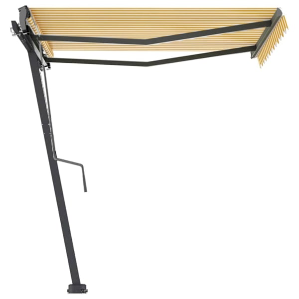 vidaXL Fristående markis manuellt infällbar 350x250 cm gul/vit Gul