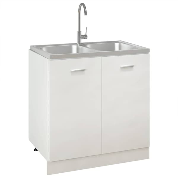 vidaXL Dubbla diskhoar silver 800x500x155 mm rostfritt stål Silver