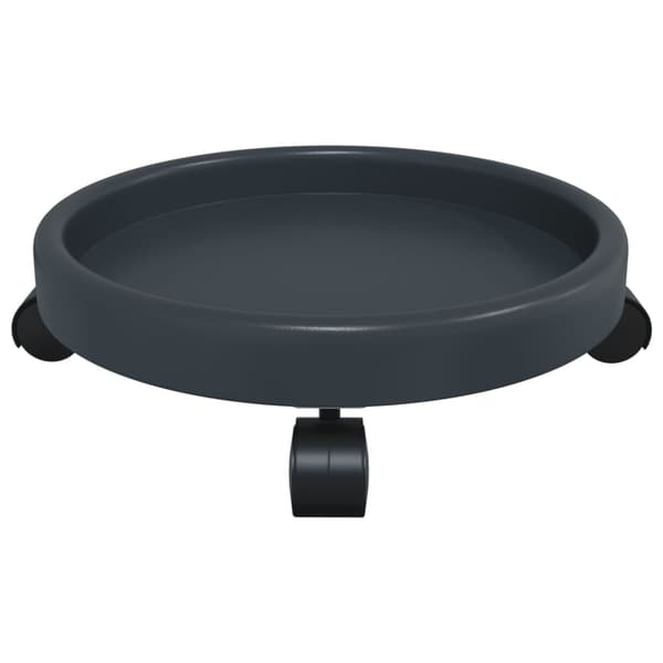 vidaXL Blomvagnar med hjul 2 st grå diameter 34 cm 35 kg Grå