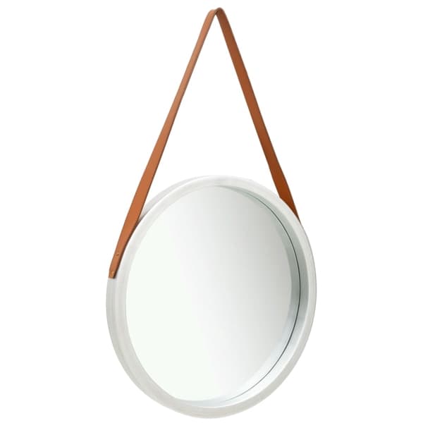 vidaXL Väggspegel med rem 50 cm silver Silver