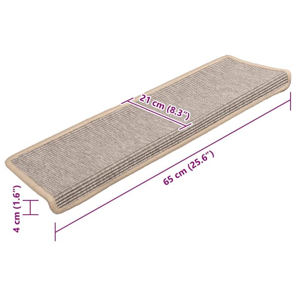 vidaXL Trappmattor 15 st 65x21x4 cm silverfärgade rektangulära kanter Silver