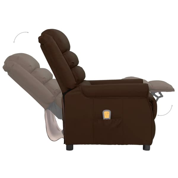 vidaXL Massagefåtölj brun konstläder Brun
