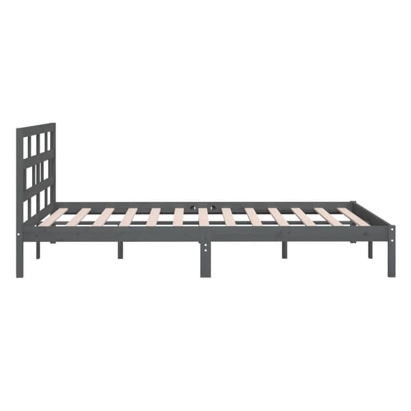 vidaXL Sängram massivt trä 150x200 cm grå Grå