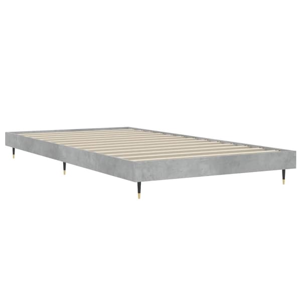 vidaXL Sängram betonggrå 90x190 cm konstruerad trä Grå