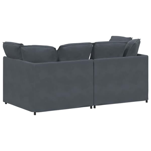vidaXL Modulsoffa med dynor sammet mörkgrå Grå