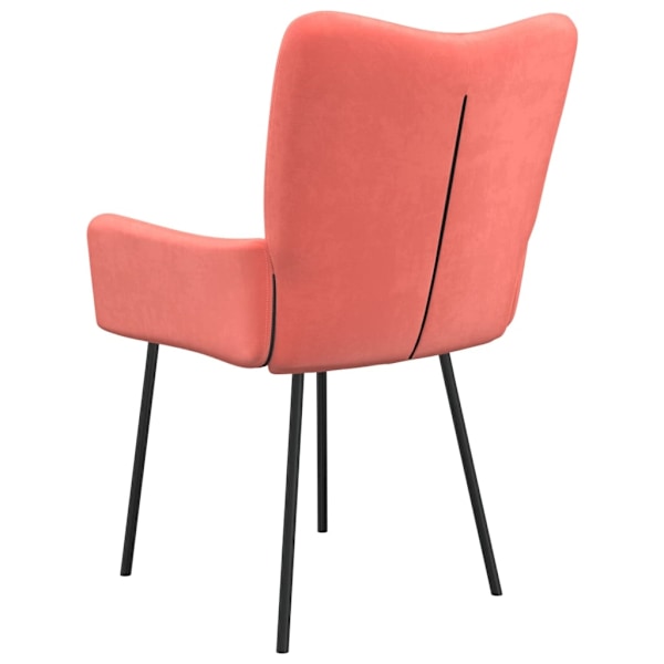 vidaXL Matstolar 2 st rosa sammet Rosa
