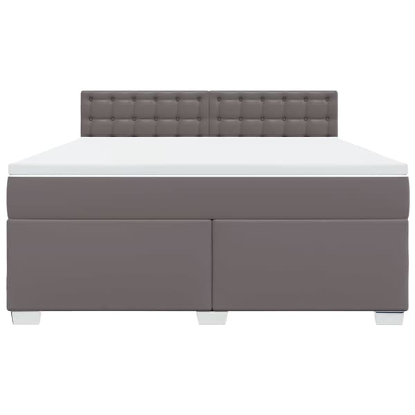 vidaXL Ramsäng med madrass grå 180x200 cm konstläder Grå