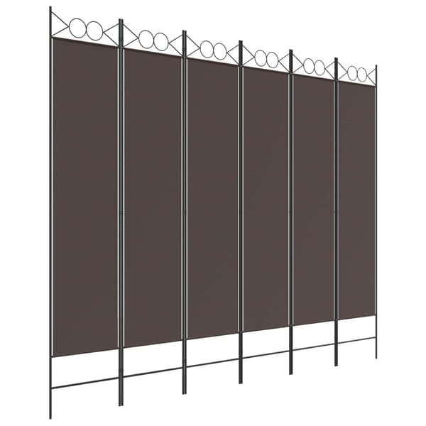 vidaXL Rumsavdelare 6 paneler brun 240x200 cm tyg Brun