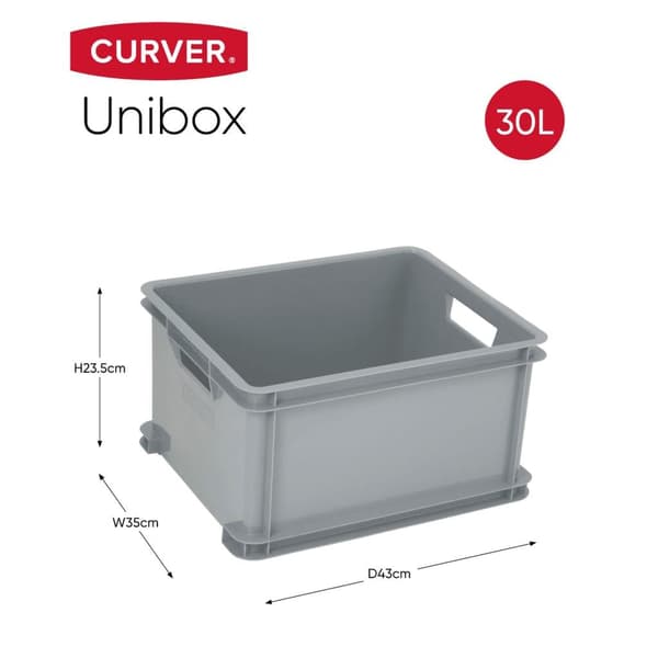 Curver Förvaringslåda Unibox 3x30 L silver Silver