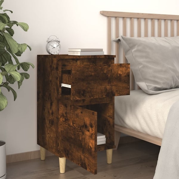 vidaXL Sängbord 2 st rökfärgad ek 40x35x70 cm Brun
