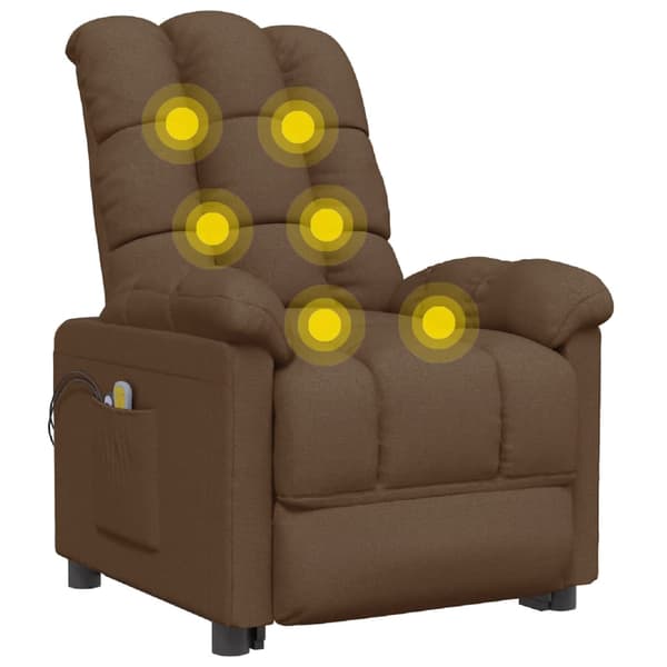 vidaXL Elektrisk massagefåtölj brun tyg Brun