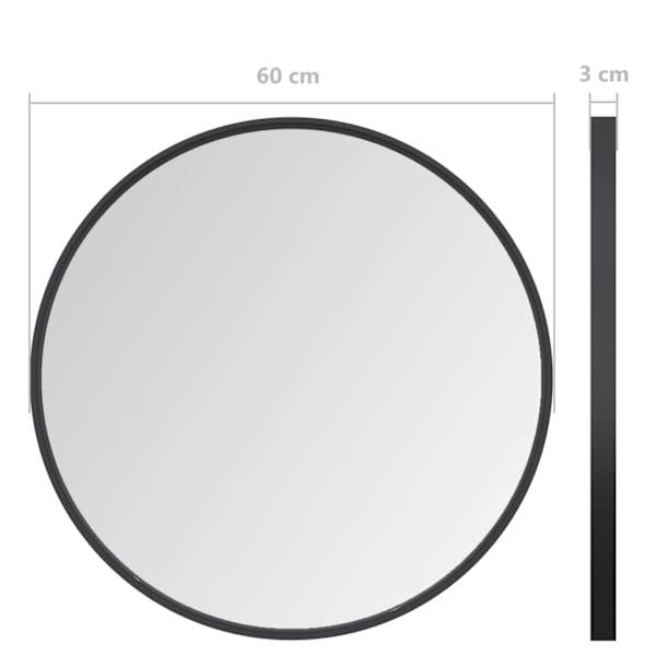 vidaXL Väggspegel svart 60 cm Svart