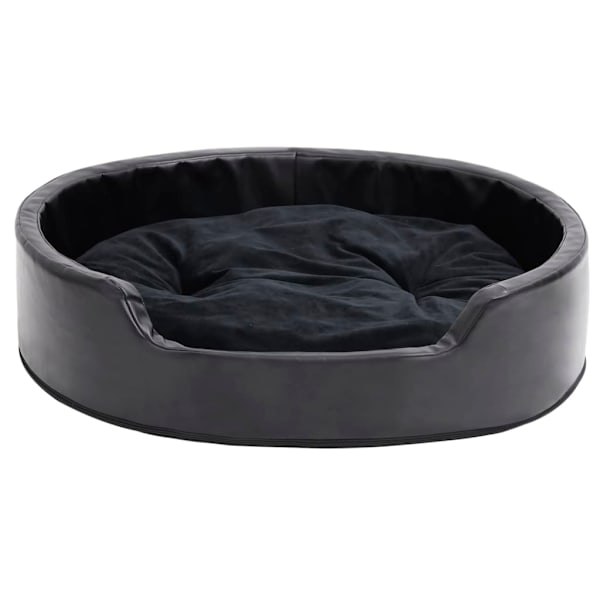 vidaXL Hundbädd svart 79x70x19 cm plysch och konstläder Svart