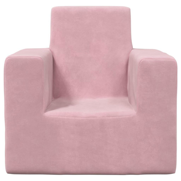 vidaXL Barnsoffa rosa mjuk plysch Rosa