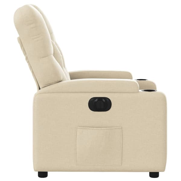 vidaXL Elektrisk reclinerfåtölj gräddvit tyg Kräm
