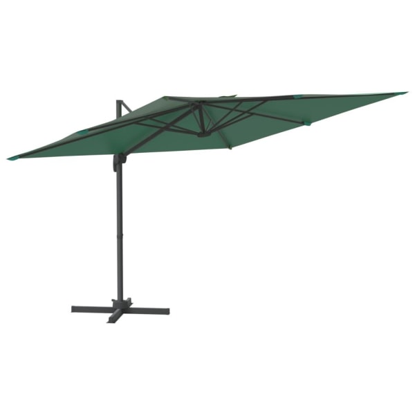vidaXL Frihängande parasoll med aluminiumstång grön 300x300 cm Grön