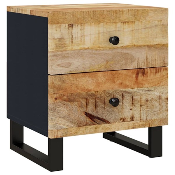 vidaXL Nattduksbord 2 st 40x33x46 cm massivt mangoträ Svart