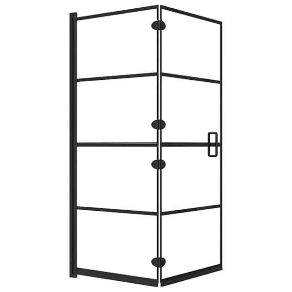 vidaXL Duschvägg fällbar ESG 120x140 cm svart