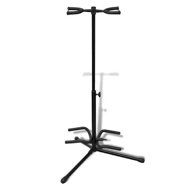 vidaXL Gitarrställ vikbar 66-80cm dubbel Svart