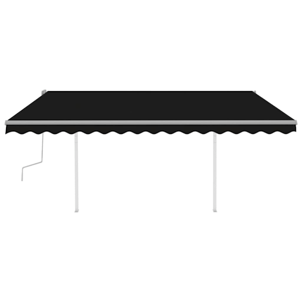 vidaXL Markis med LED manuellt infällbar 4x3 m antracit Antracit