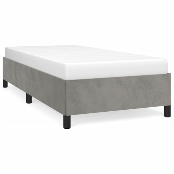 vidaXL Sängram ljusgrå 80x200 cm sammet Grå