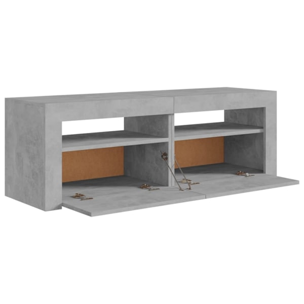 vidaXL TV-bänk med LED-belysning betonggrå 120x35x40 cm grå