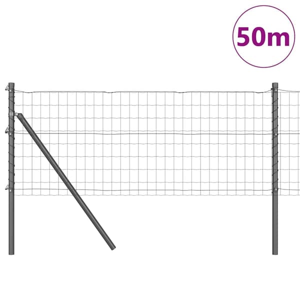 vidaXL Markfixerat Svetsat Stängsel 50 x 0,6 m (B x H) Grå