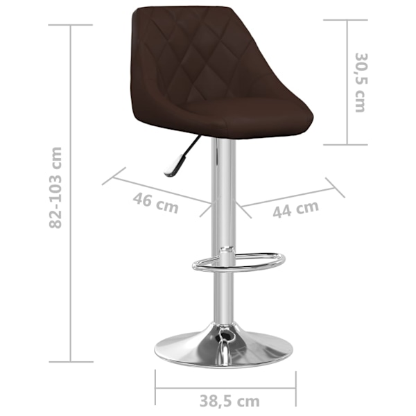 vidaXL Barstolar 2 st brun konstläder Brun