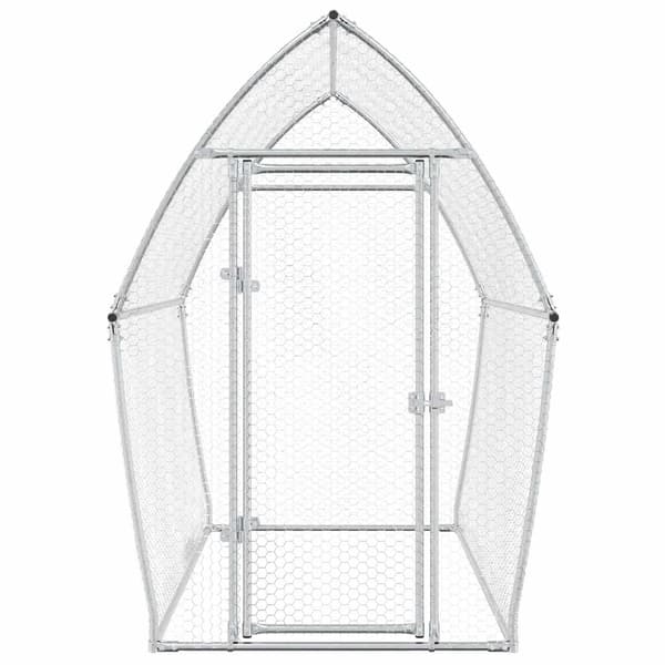vidaXL Hönsbur silver 200x105x182 cm galvaniserat stål Silver