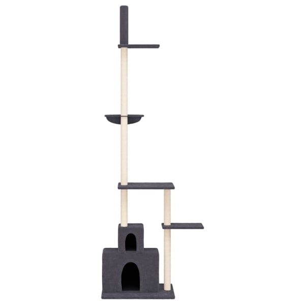 vidaXL Golv-till-tak klösträd mörkgrå 250,5-276,5 cm Grå