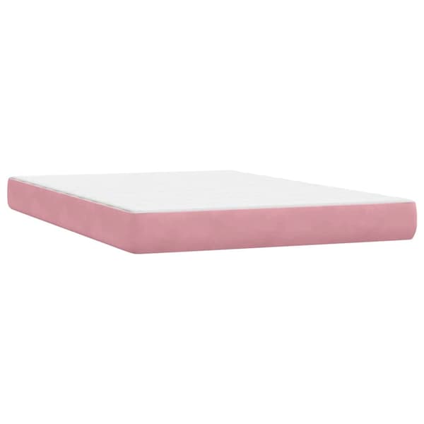vidaXL Ramsäng med madrass rosa 160x210 cm sammet Rosa