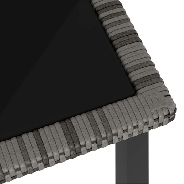 vidaXL Trädgårdsbord grå 70x70x73 cm konstrotting grå