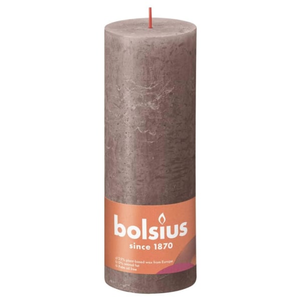Bolsius Rustika blockljus 4-pack 190x68 mm rustik taupe Taupe