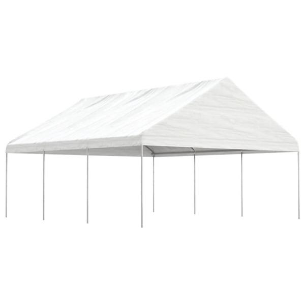 vidaXL Paviljong med tak vit 6,69x5,88x3,75 m polyeten Vit