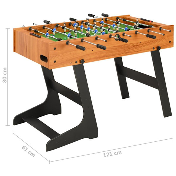 vidaXL Fotbollsbord hopfällbart 121x61x80 cm ljusbrun Brun