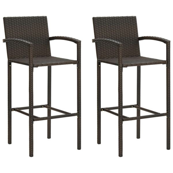 vidaXL Barstolar 2 st brun konstrotting Brun
