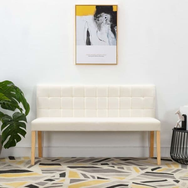 vidaXL Bänk 140 cm gräddvit sammet Creme