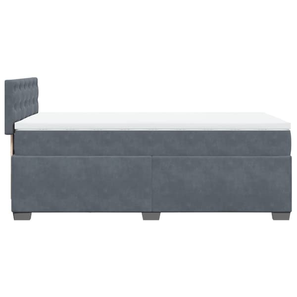 vidaXL Ramsäng med madrass mörkgrå 80x200 cm sammet Grå
