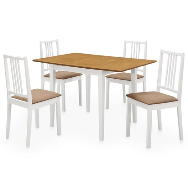 vidaXL Matgrupp 5 delar MDF vit Vit