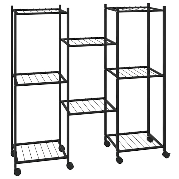 vidaXL Växtställ på hjul 83x25x83,5 cm svart järn Svart