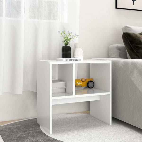 vidaXL Sidobord vit 50x30x50 cm konstruerat trä Vit