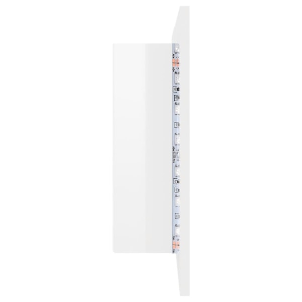 vidaXL Spegelskåp för badrum LED vit högglans 80x12x45 cm akryl Vit